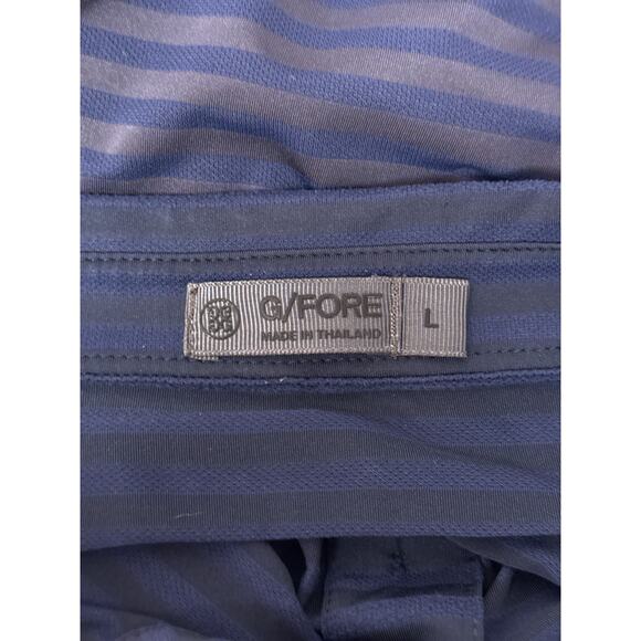 G/FORE Polo Shirt Large Mens Midnight Blue Striped Performance Golf - Picture 7 of 7